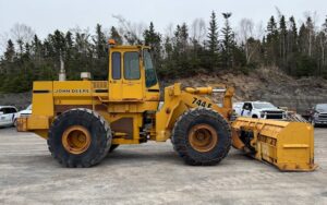 1992 Deere 744E Loader with Bucket and Snow Box Blade.